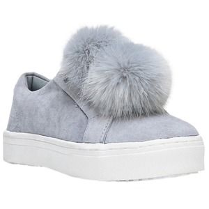Sam Edelman Powder Blue Suede Pom Pom Sneakers Size 8.5